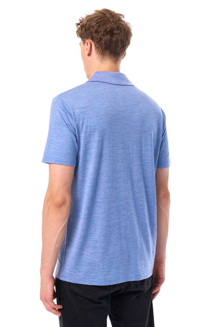 Men's Merino Polo 180 Deep Blue Open Collar — view 5