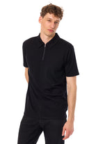 Men's Merino Half Zip Polo Black