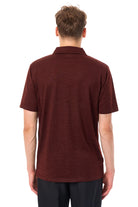 Men's Merino Half Zip Polo Bordo — view 2