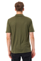 Men's Merino Half Zip Polo Dark Olive — view 2