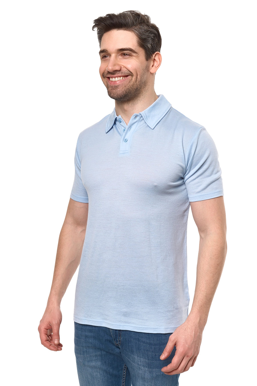 Men's Merino Polo 180 Oxford Blue — view 3
