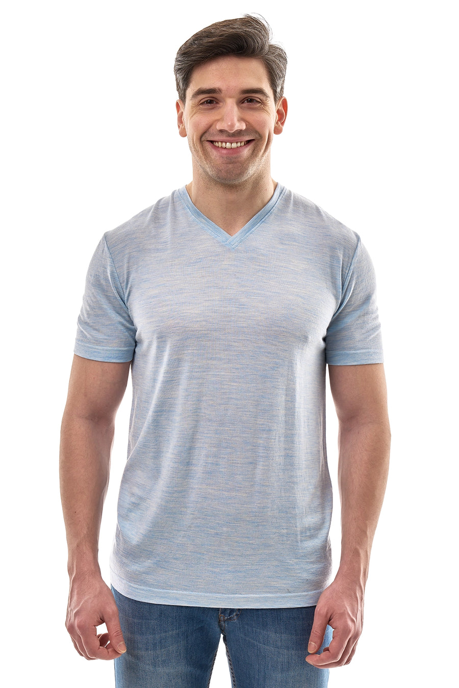 Men's Merino Sport T-shirt Cloud V-Neck