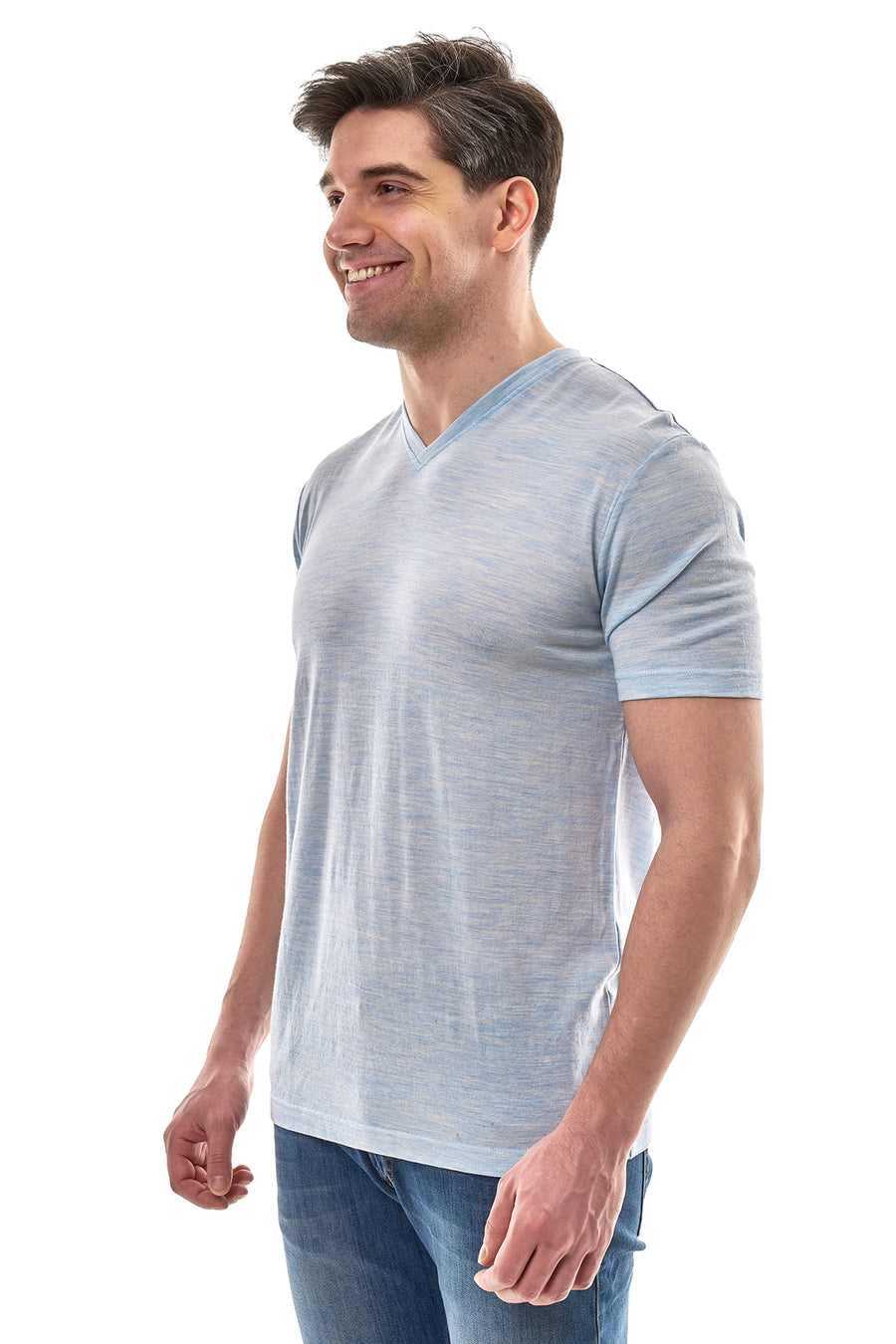 Men's Merino Sport T-shirt Cloud V-Neck — view 4