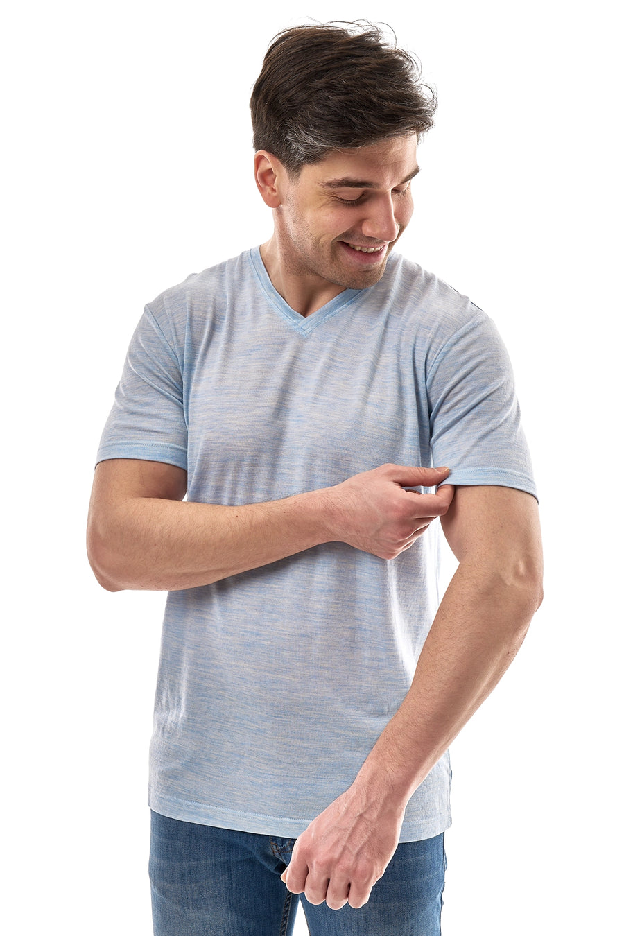 Men's Merino Sport T-shirt Cloud V-Neck — view 3