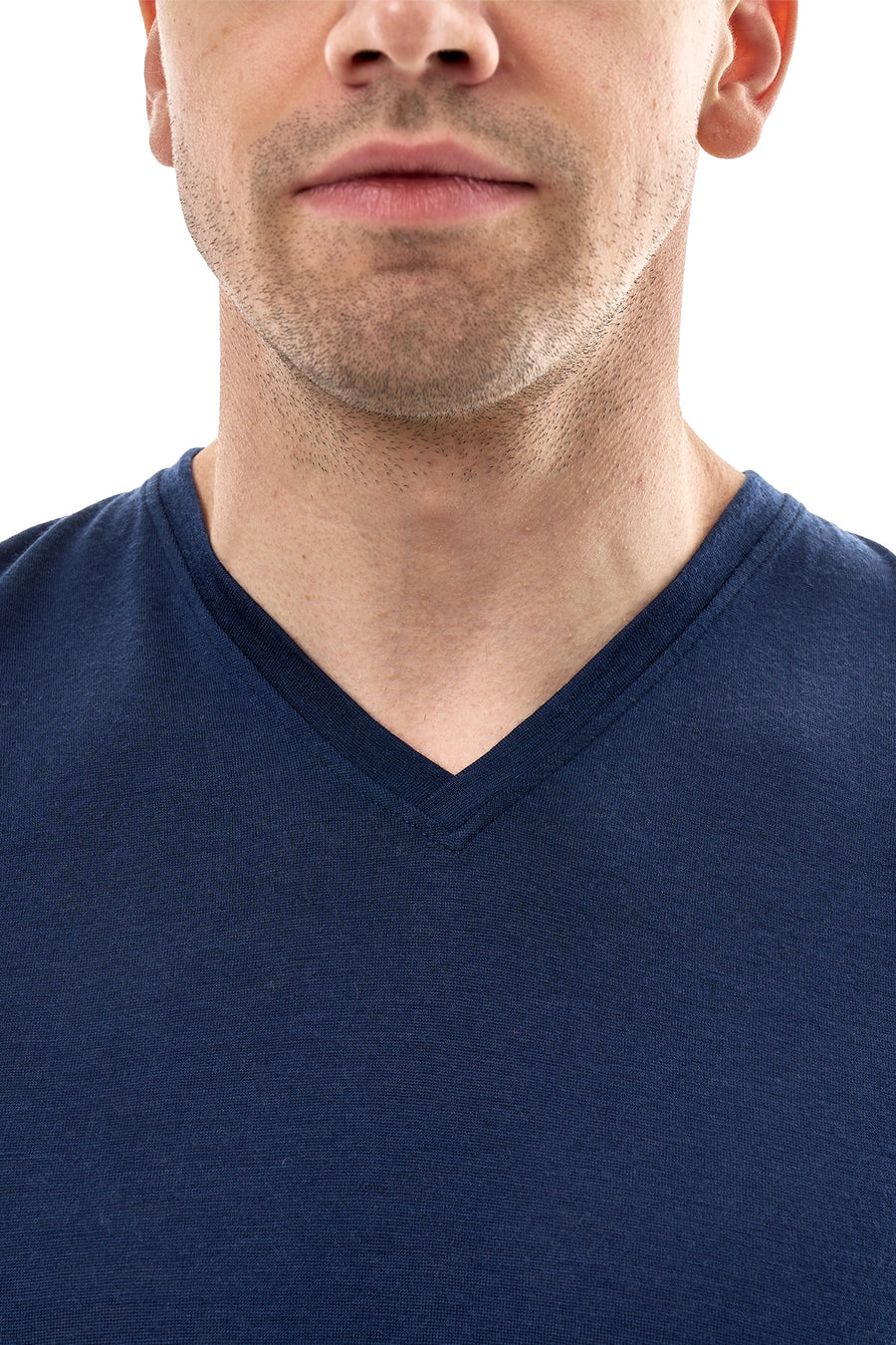 Men's Merino Sport T-shirt Deep Navy V-Neck — view 5