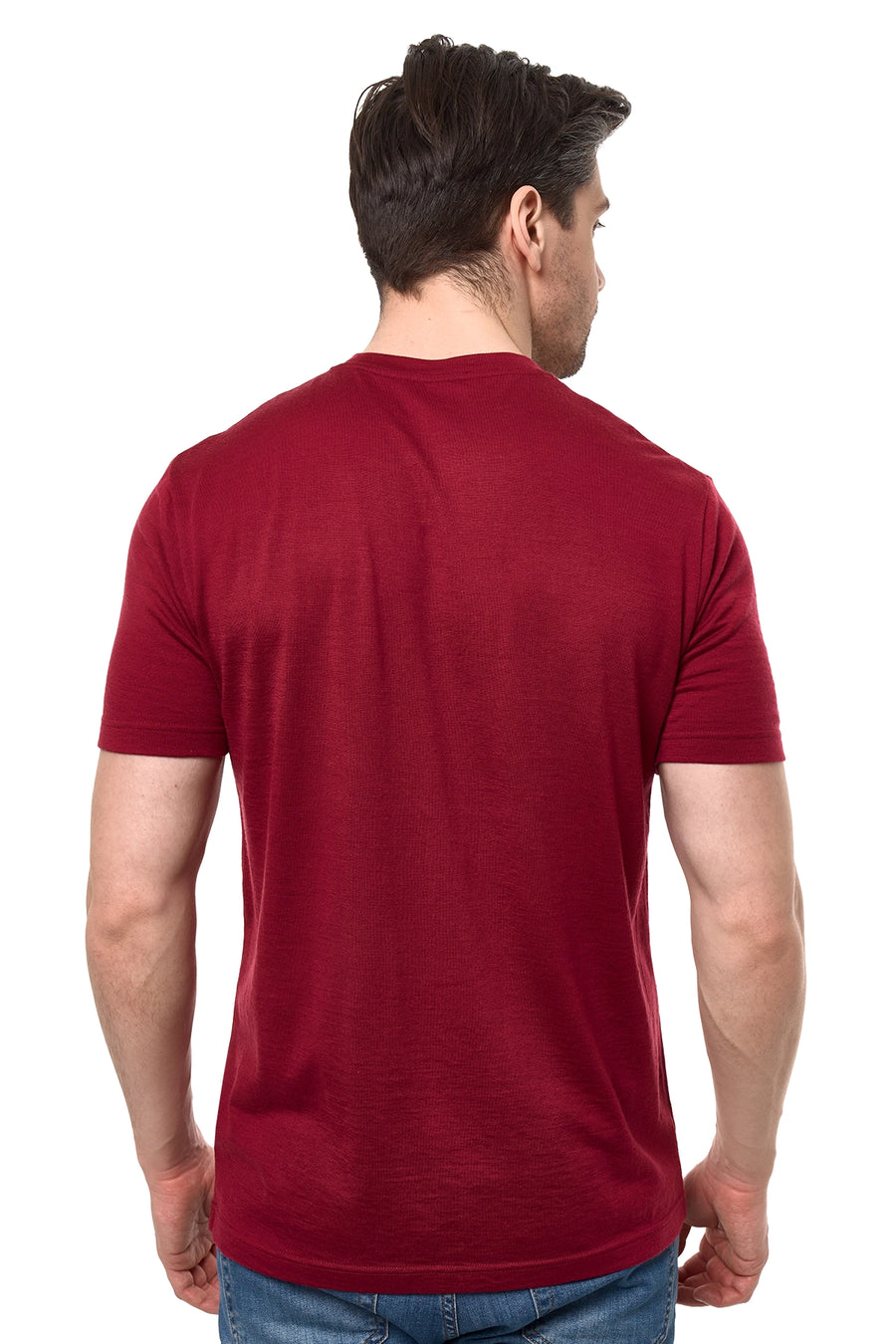 Men's Merino Sport T-shirt Dark Red — view 2