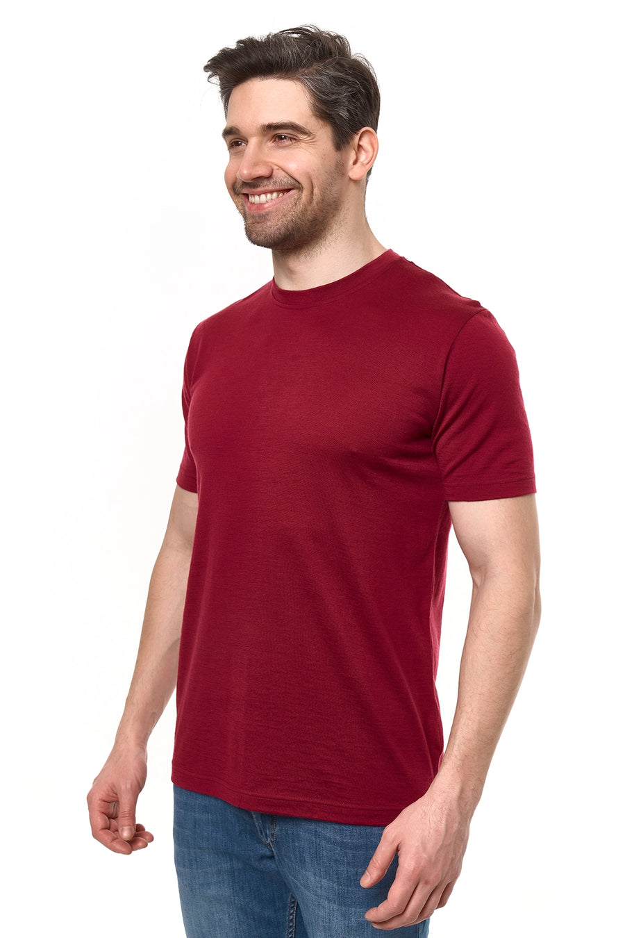 Men's Merino Sport T-shirt Dark Red — view 3