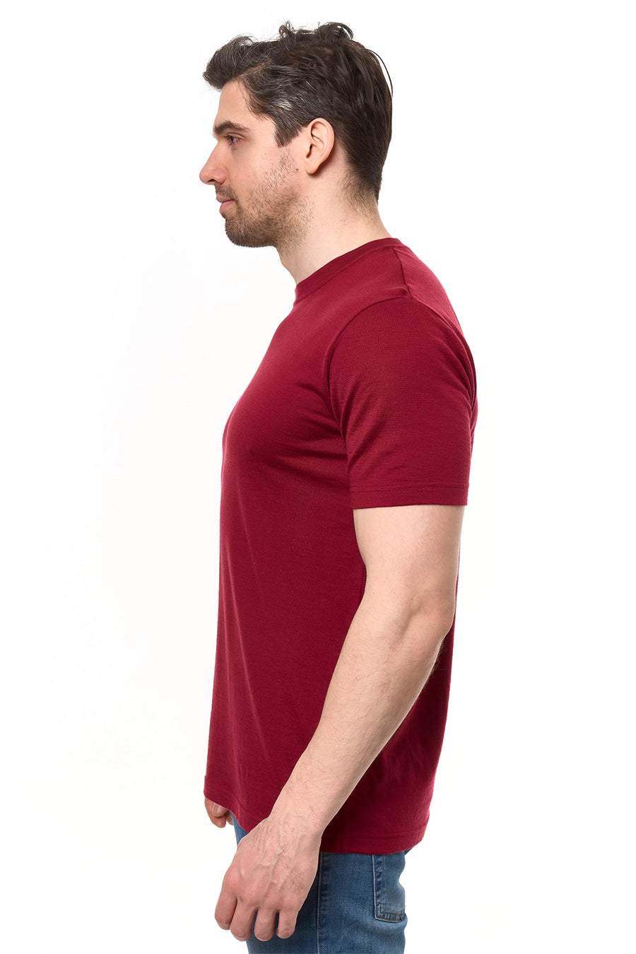 Men's Merino Sport T-shirt Dark Red — view 4