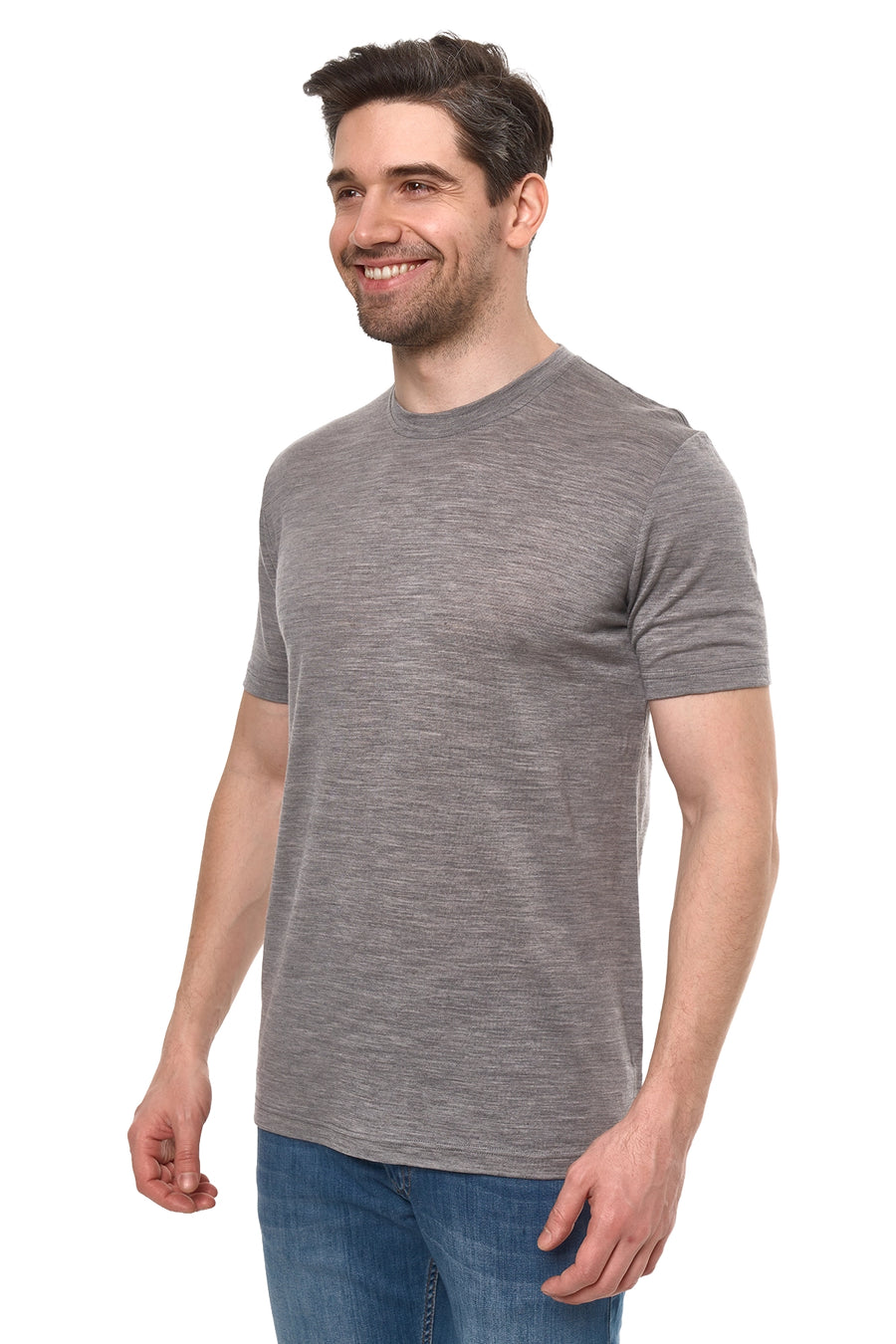 Men's Merino Sport T-shirt Grey Melange — view 3