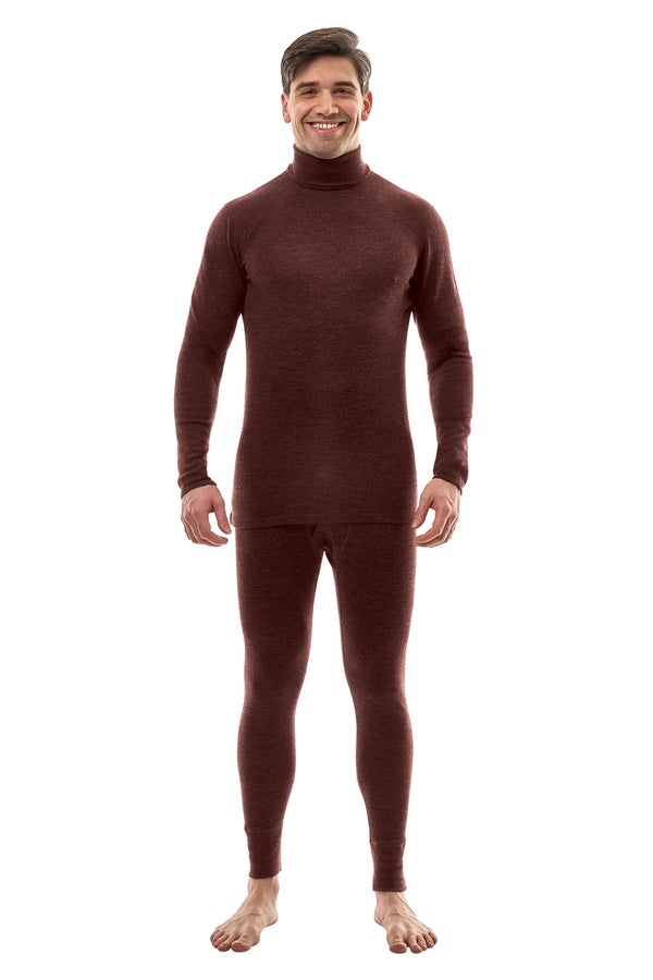 Men's Merino Turtleneck Thermal Set 250 Bordo High Neck
