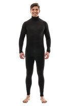 Men's Merino Turtleneck Thermal Set 250 Charcoal Grey High Neck