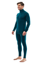 Men's Merino Turtleneck Thermal Set 250 Deep Teal High Neck — view 3