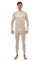 Men's Merino Turtleneck Thermal Set 250 Natural White High Neck