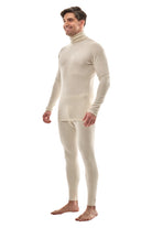 Men's Merino Turtleneck Thermal Set 250 Natural White High Neck — view 3