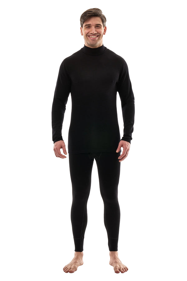 Men's Merino Turtleneck Thermal Set 250 Black Low Neck