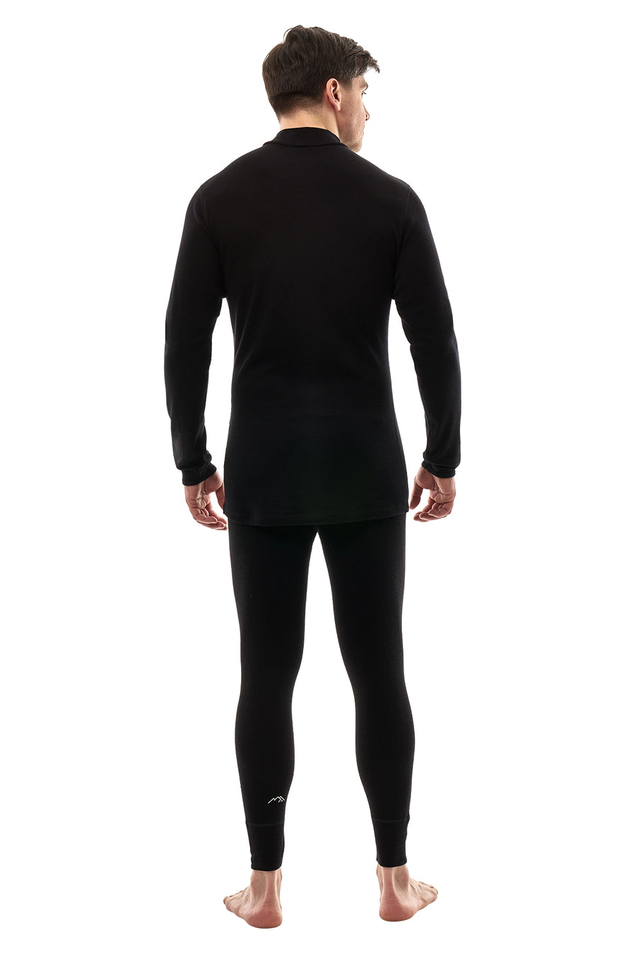 Men's Merino Turtleneck Thermal Set 250 Black Low Neck — view 2