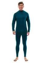 Men's Merino Turtleneck Thermal Set 250 Deep Teal Low Neck
