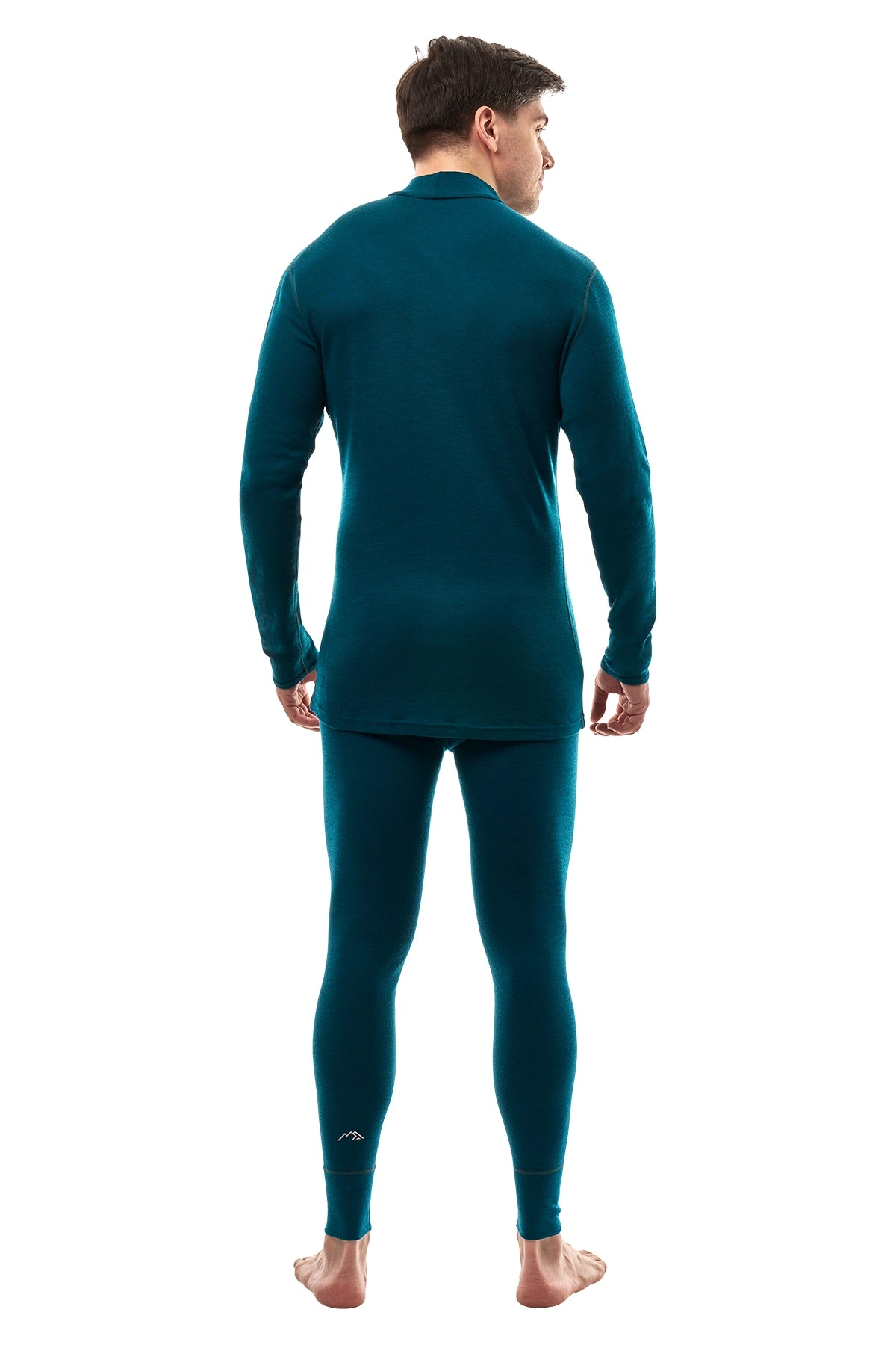 Men's Merino Turtleneck Thermal Set 250 Deep Teal Low Neck — view 2