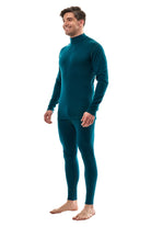 Men's Merino Turtleneck Thermal Set 250 Deep Teal Low Neck — view 3
