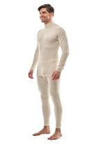 Men's Merino Turtleneck Thermal Set 250 Natural White Low Neck — view 3
