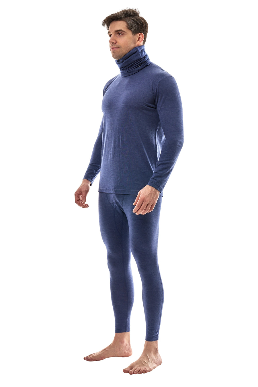 Men's Merino Windsor Blue Set + Neck Gaiter — view 3