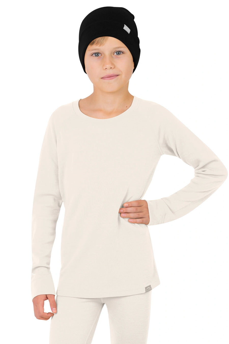 Kids' Merino Wool Long Sleeve 250 Natural Merinos — view 4