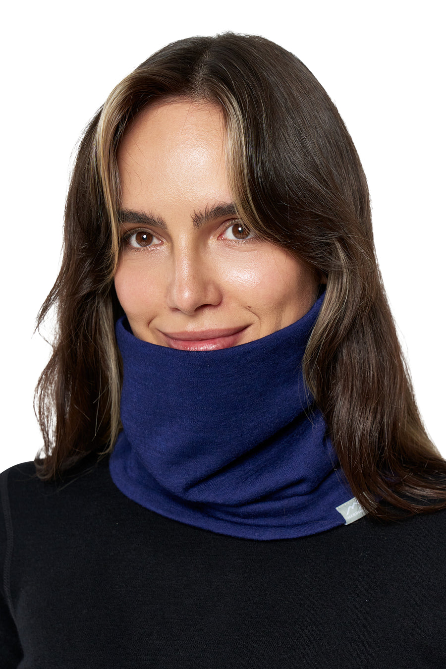 Merino Double-Layer Neck Gaiter Navy Blue — view 2