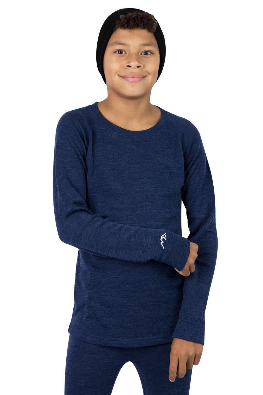 Kids' Merino Wool Long Sleeve 250 Navy — view 4