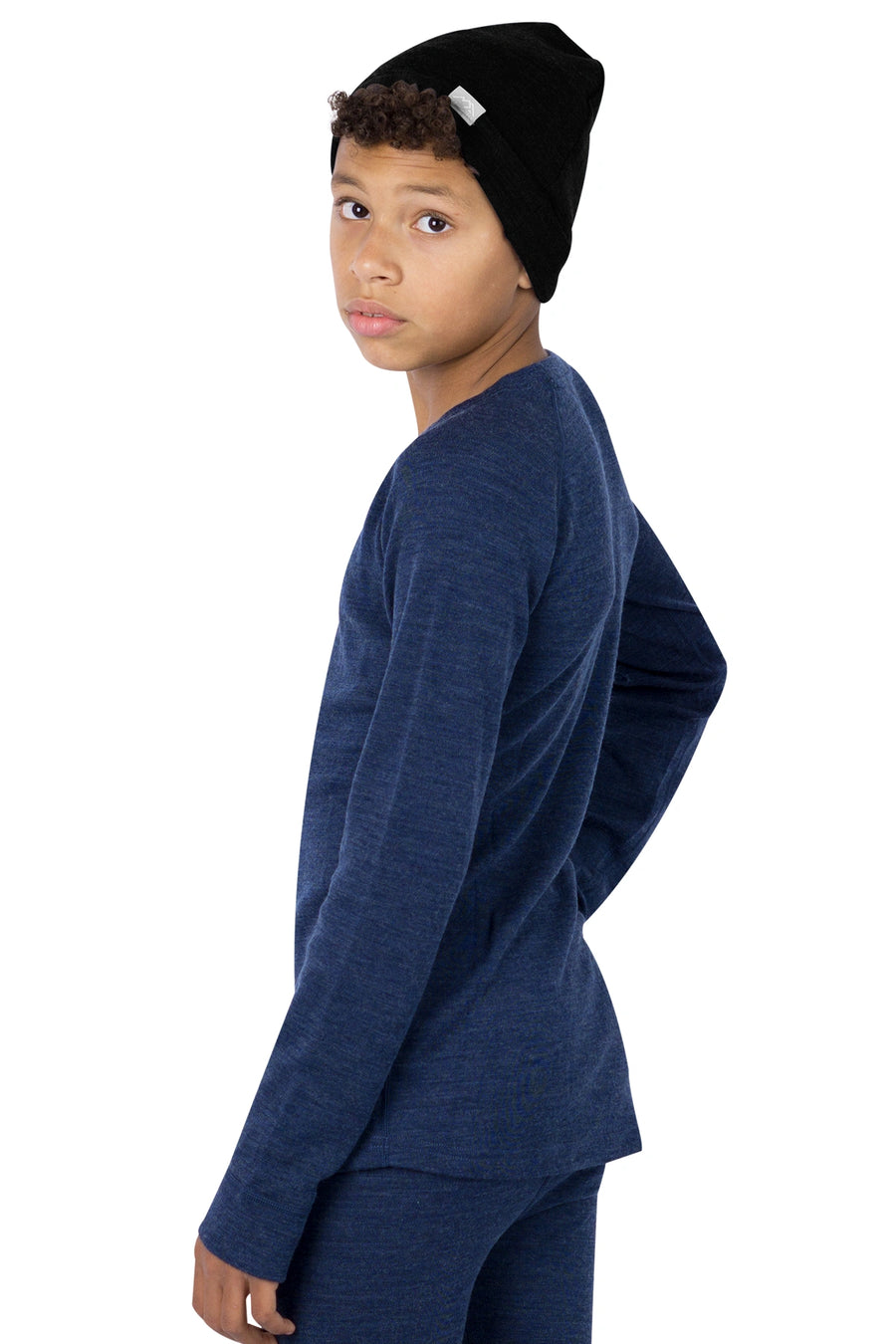 Kids' Merino Wool Long Sleeve 250 Navy — view 6
