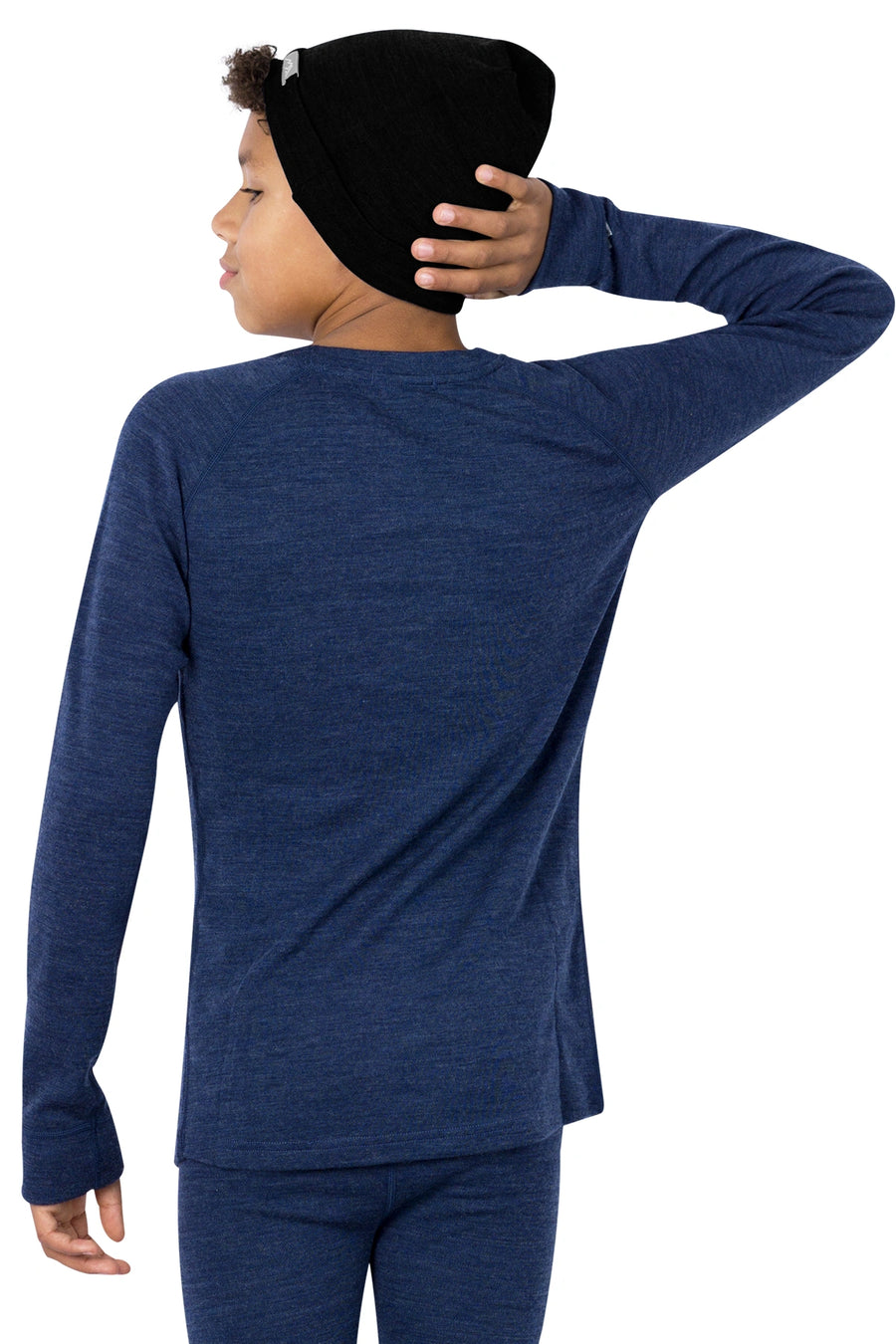 Kids' Merino Wool Long Sleeve 250 Navy — view 5