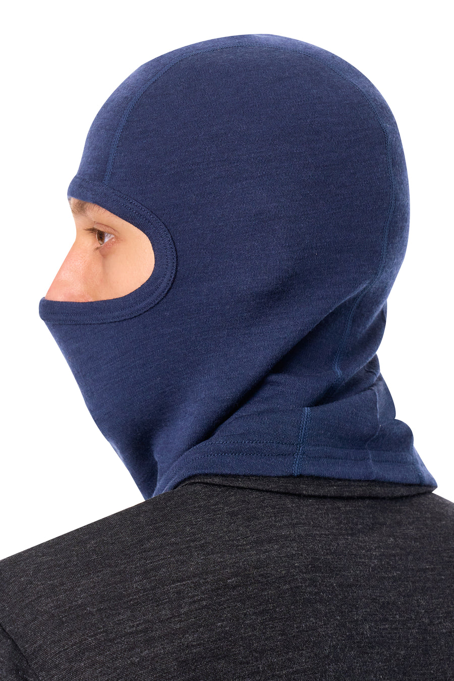 Merino Wool Balaclava Navy — view 4