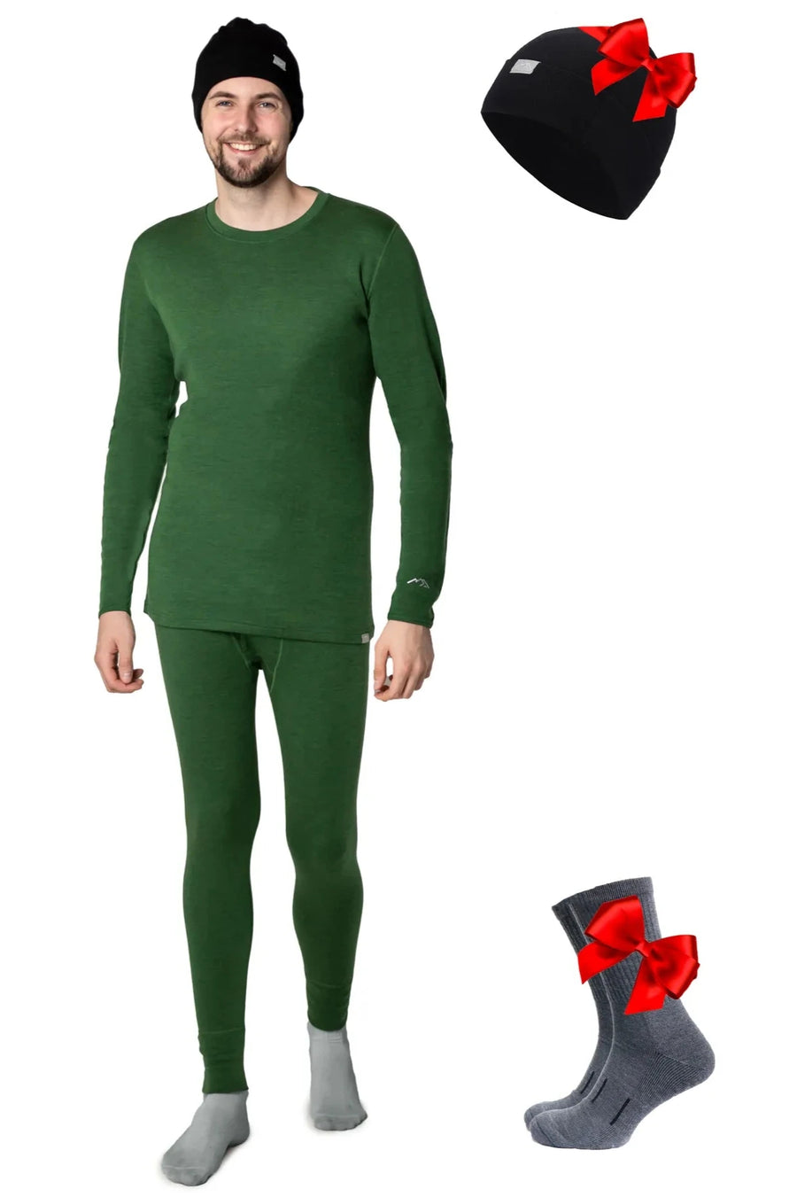 Men's Olive Set + Black Beanie