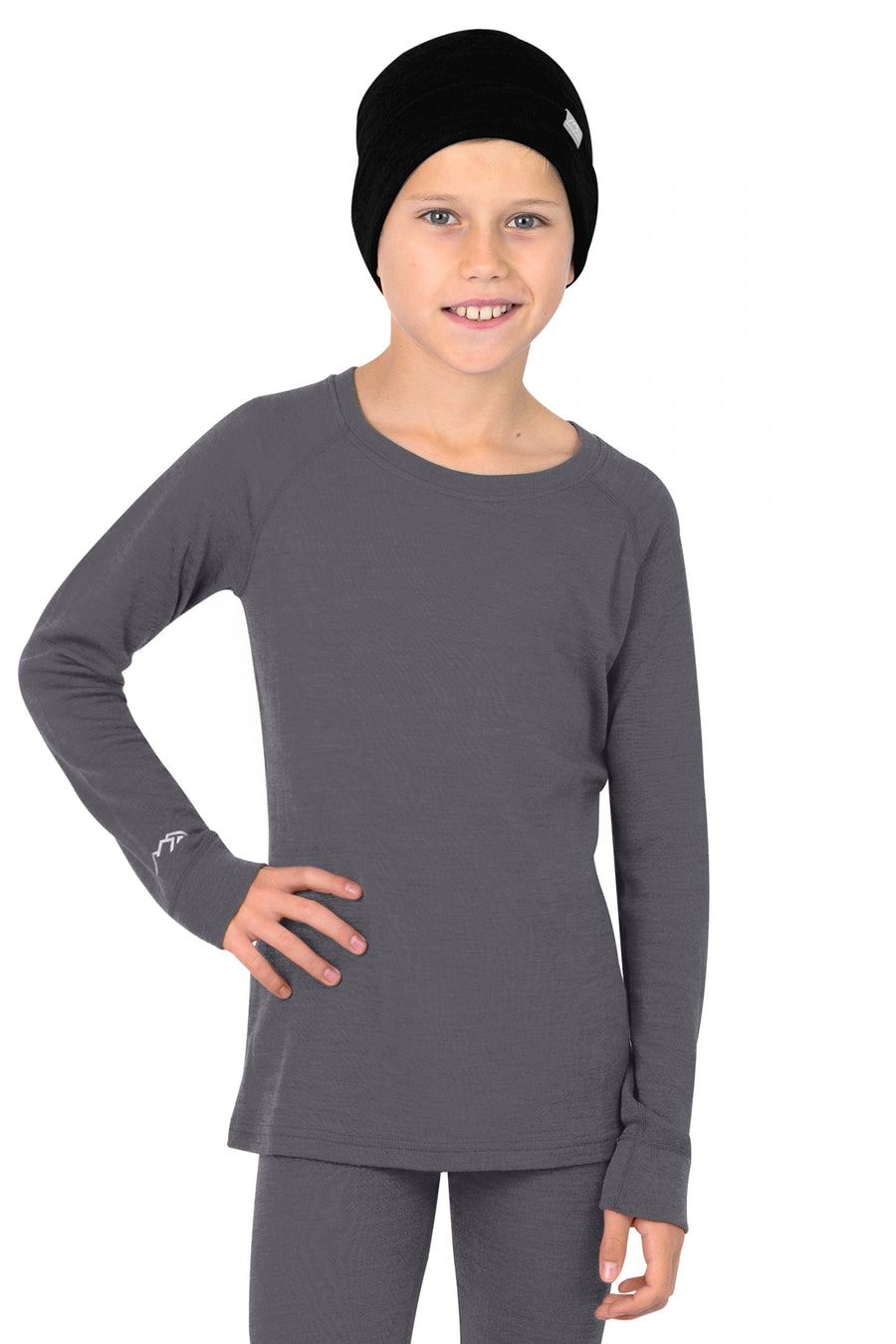 Kids' Merino Wool Long Sleeve 250 Perfect Gray — view 4