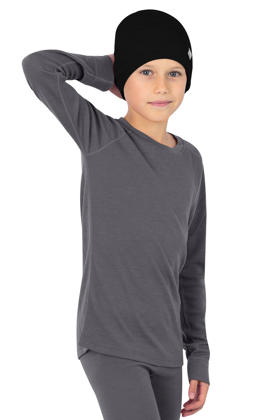Kids' Merino Wool Long Sleeve 250 Perfect Gray — view 6
