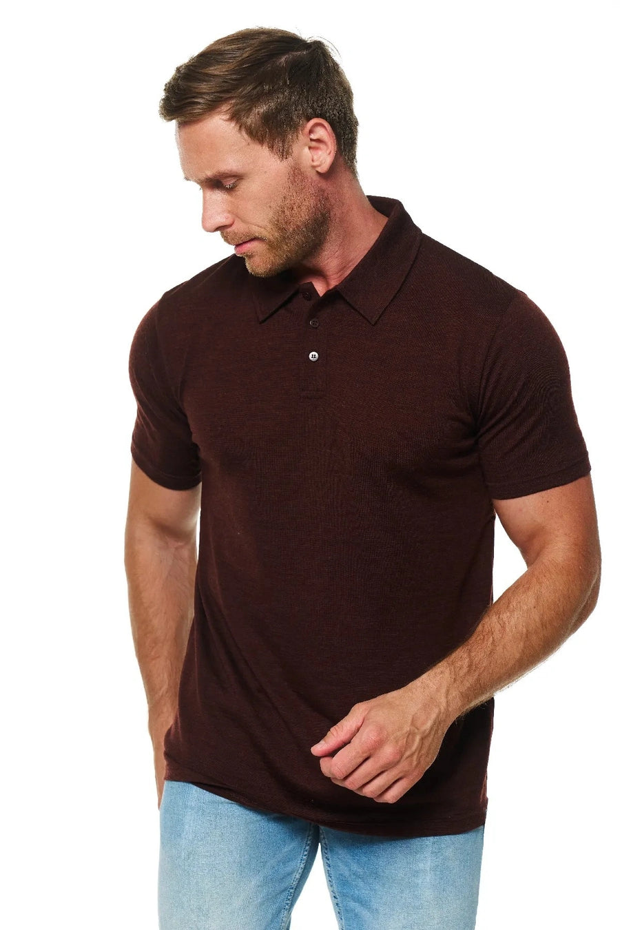 Men's Merino Polo 180 Bordo — view 3