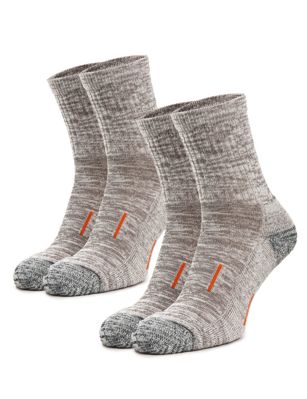 Merino Wool Hiking Socks, 2 pack, Heathered Grey