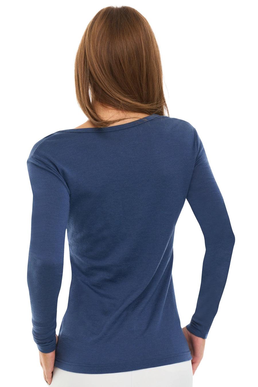 Women's Merino Long Sleeve 190 Dark Blue | Scoop Neck