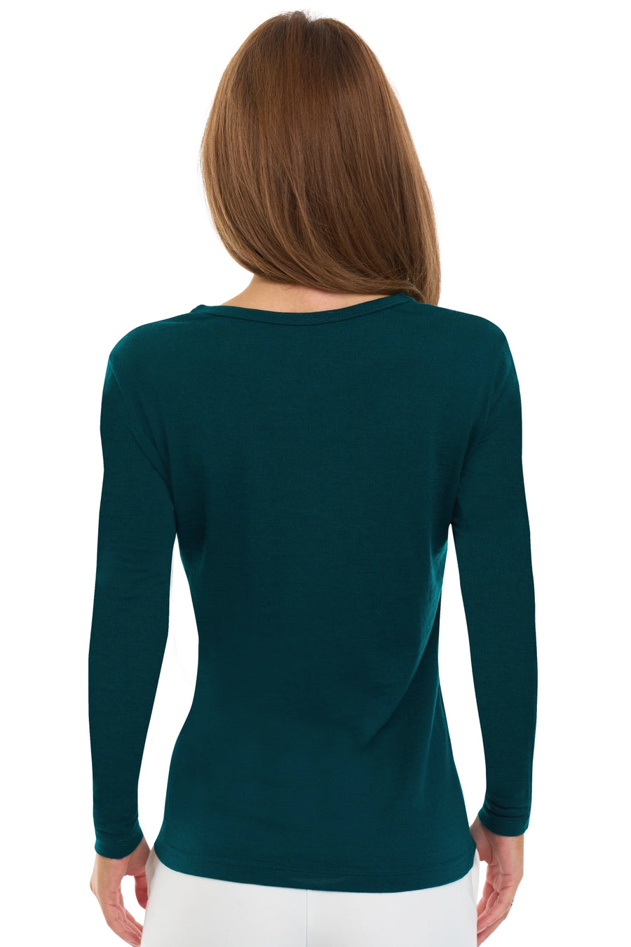 Merino Manga Larga Mujer 190 Deep Teal | Escote Redondo