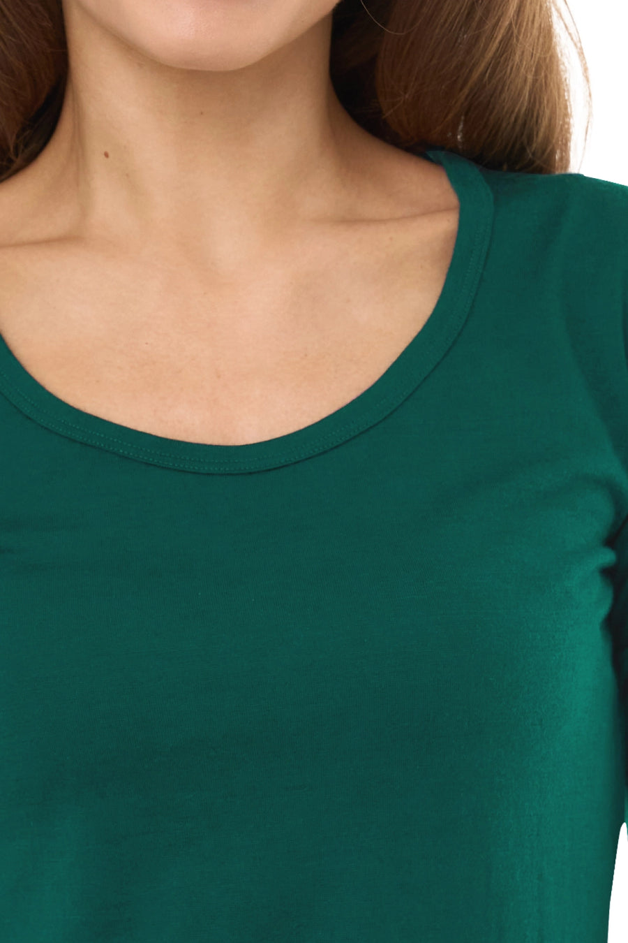 Mujer Manga Larga Merino 190 Verde Bosque | Escote Redondo