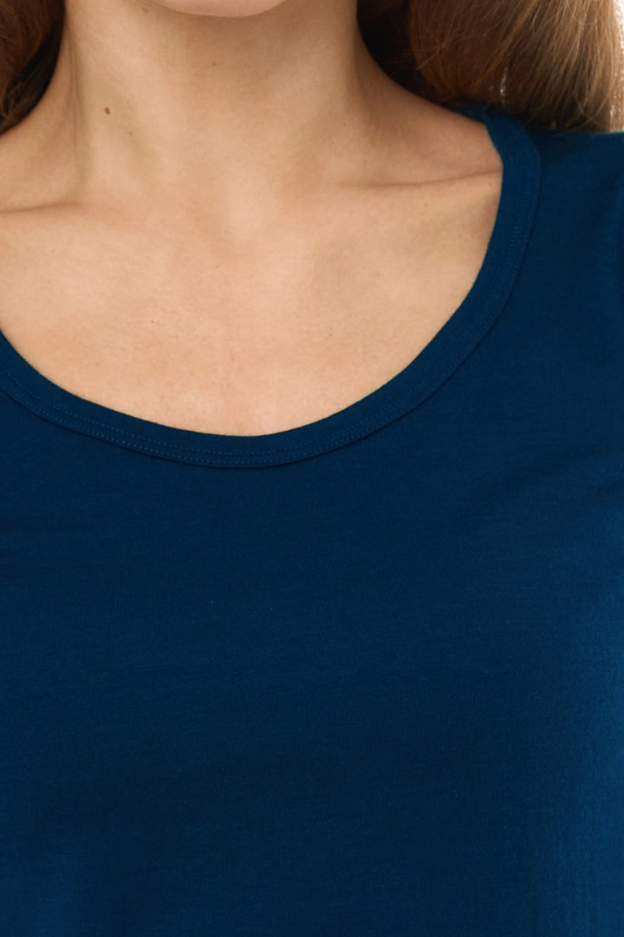 Manga Larga de Merino para Mujer 190 Azul Marino | Escote Redondo