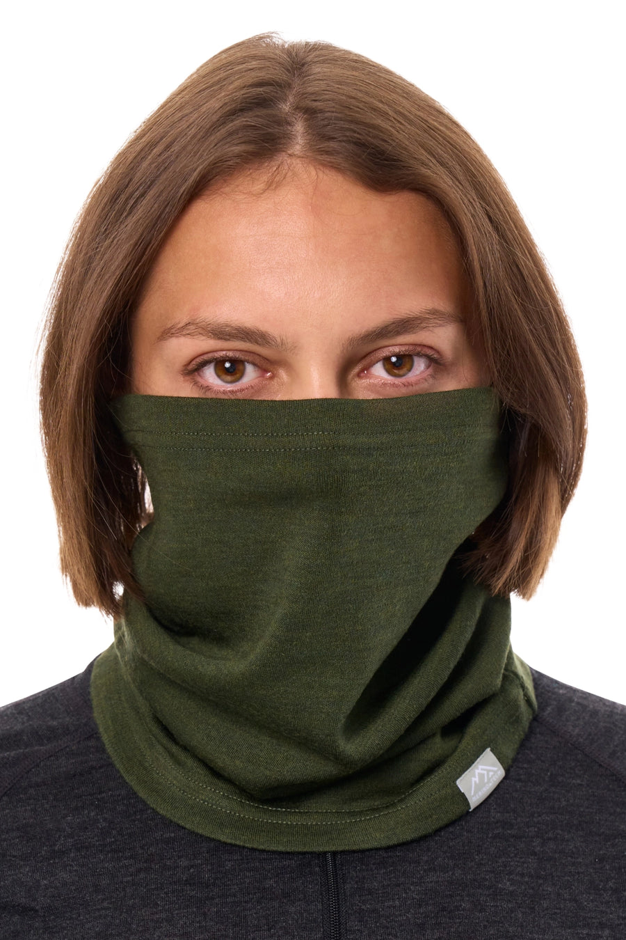 Merino Neck Gaiter 230 Army Green — view 4