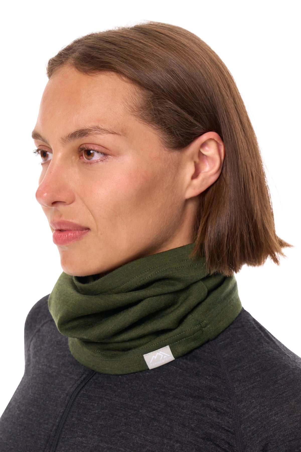 Merino Neck Gaiter 230 Army Green — view 5