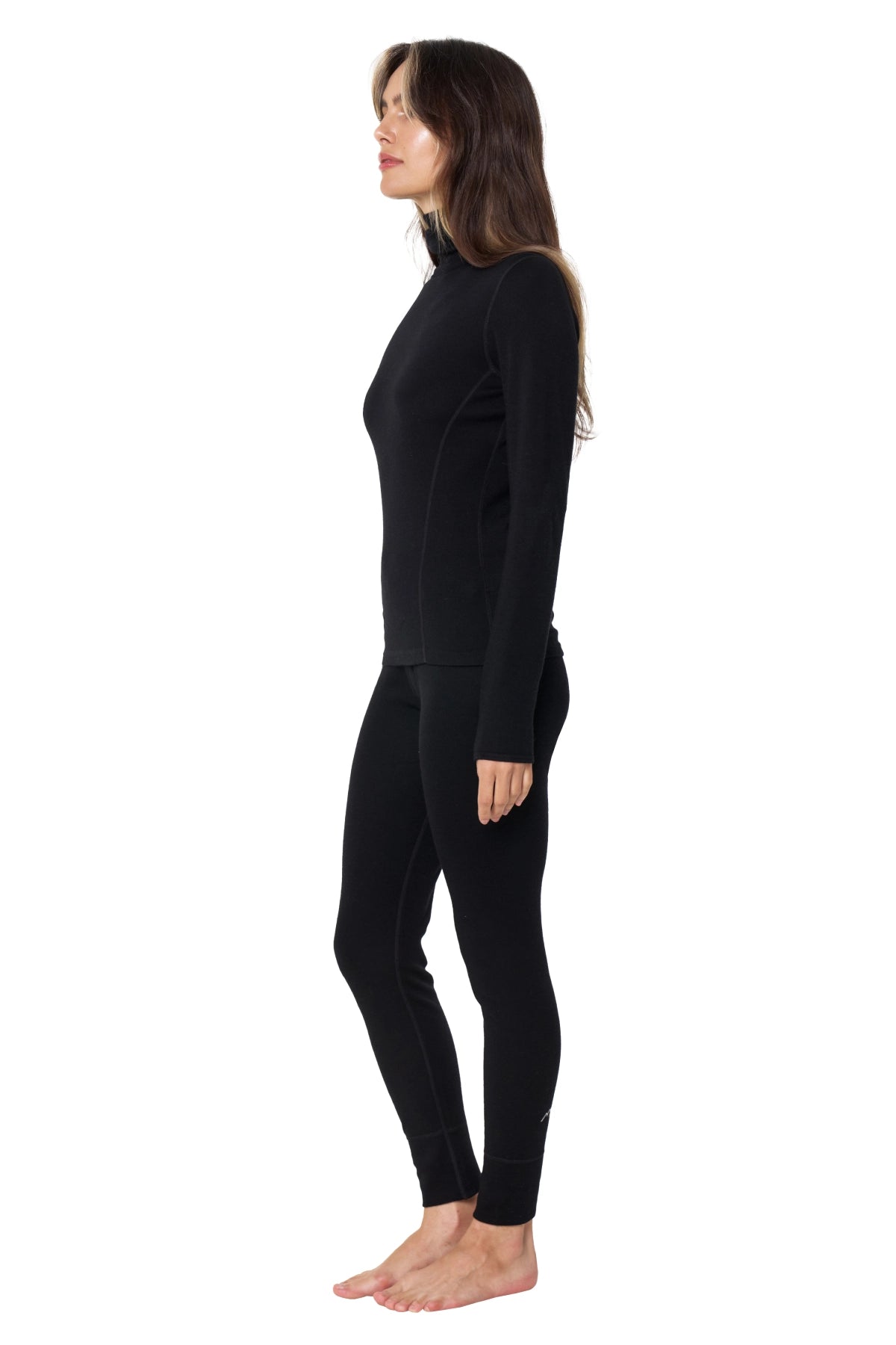 Women's Merino Turtleneck Thermal Set 250 Black High Neck — view 3