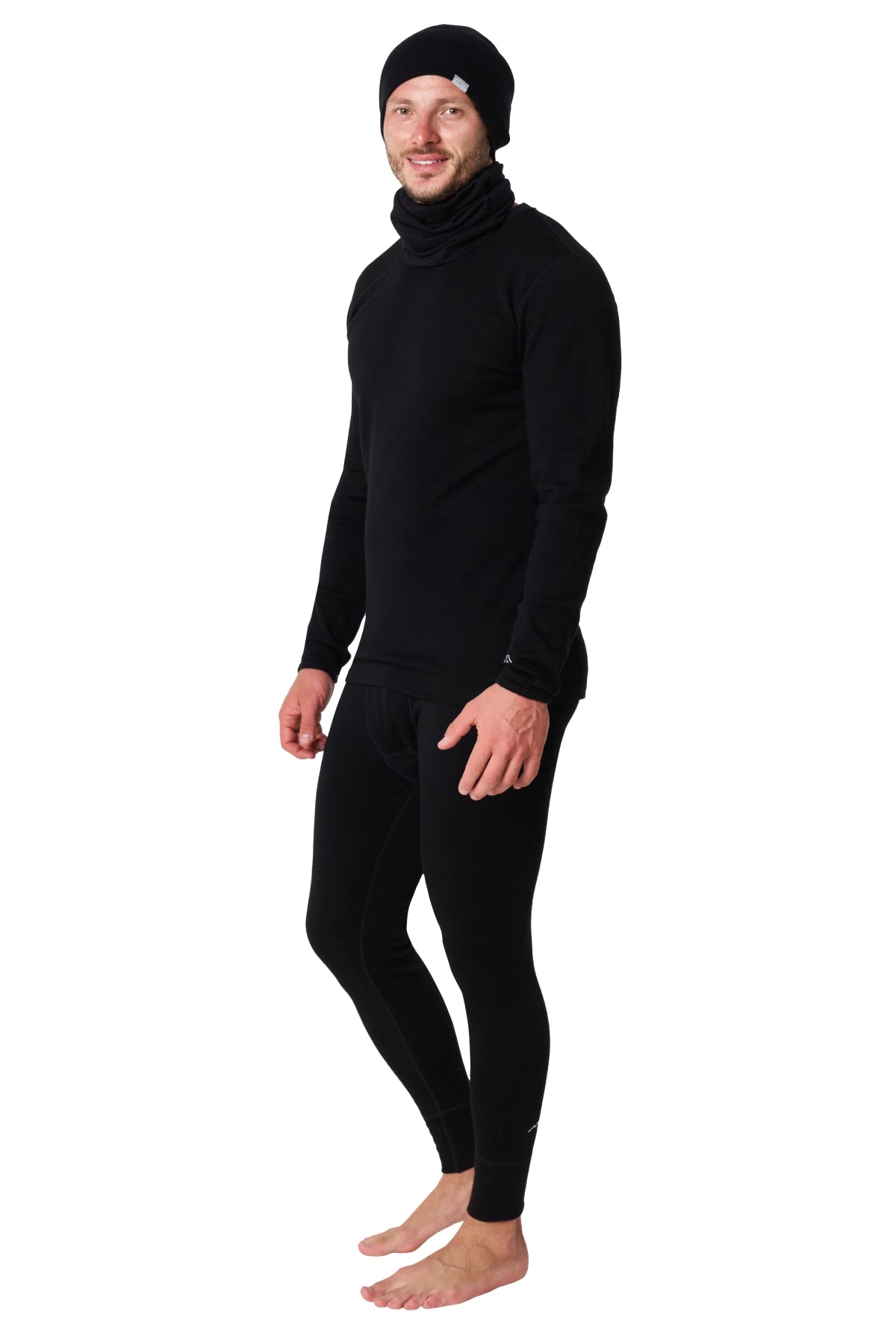 Men's Black Merino Wool Set 250 + Beanie & Gaiter — view 3