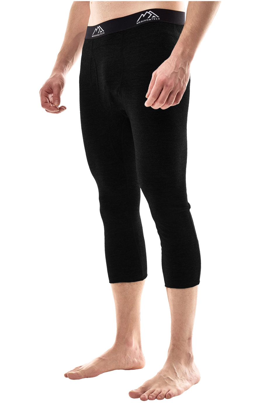Men's Merino 3/4 Pants 200 Black — view 3