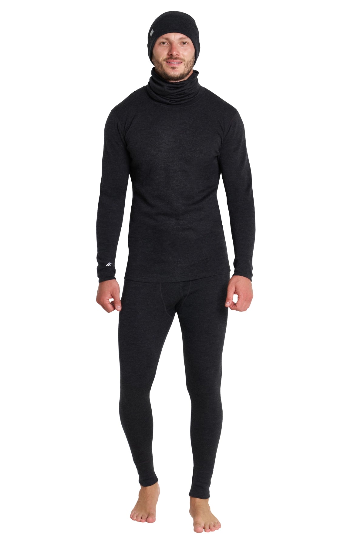 Men's Charcoal Grey Merino Wool Set 250 + Beanie & Gaiter