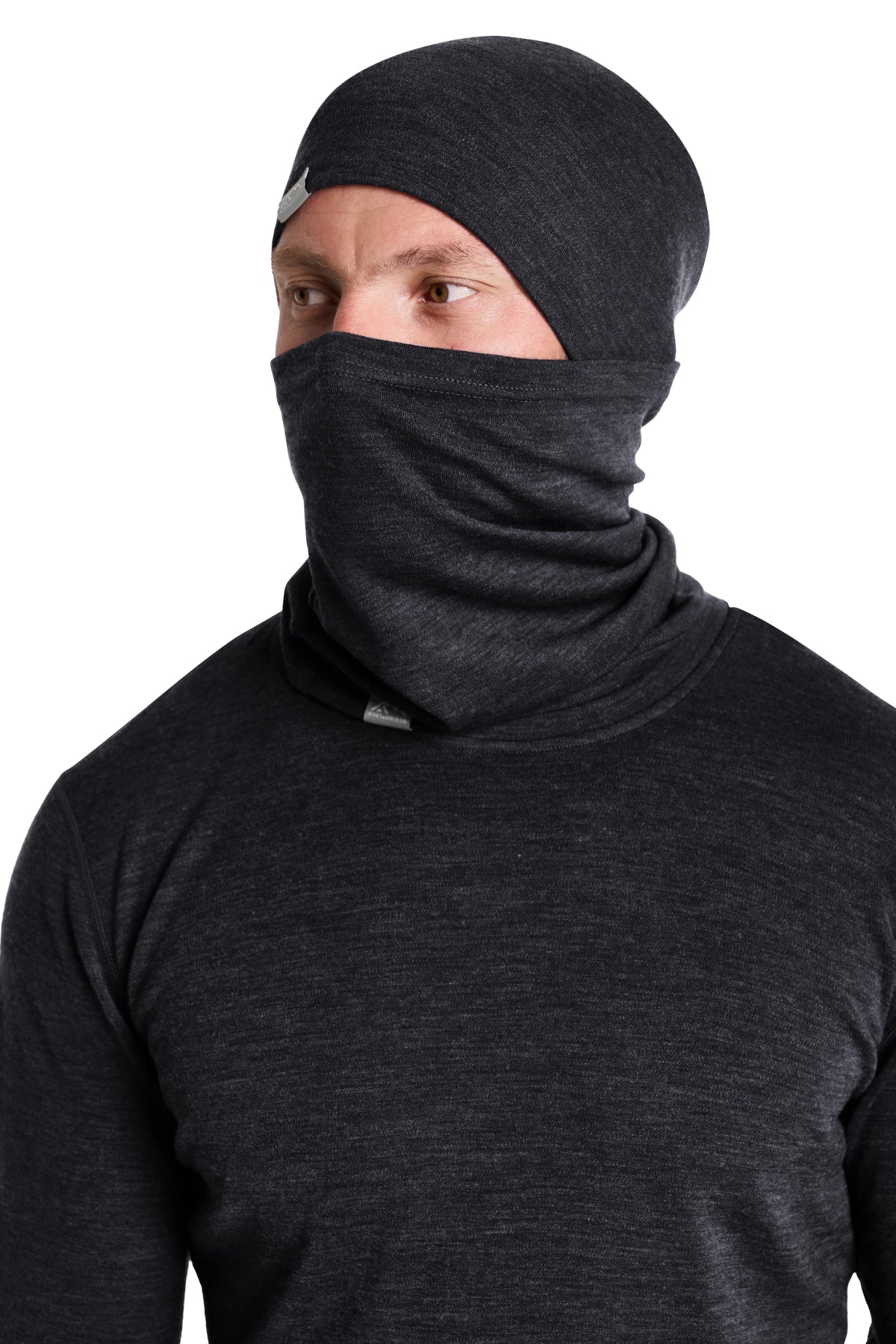 Men's Charcoal Grey Merino Wool Set 250 + Beanie & Gaiter — view 4
