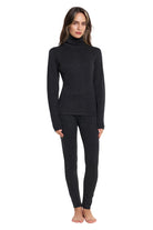 Women's Merino Turtleneck Thermal Set 250 Charcoal Grey High Neck