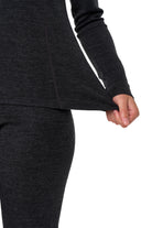 Women's Merino Turtleneck Thermal Set 250 Charcoal Grey High Neck — view 5