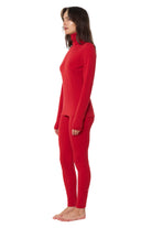 Women's Merino Turtleneck Thermal Set 250 Cherry Red High Neck — view 3